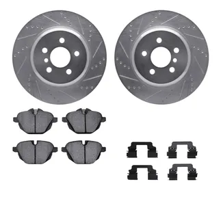 R1 Concepts WGSH1-31106 eLINE Rotor - Drilled & Slotted - Silver W/ Performance Pads